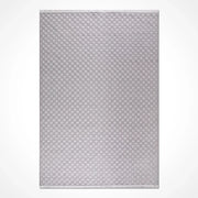 Gri Geometrik Minimalist Triko Halı - Pati Dostu - Toz Vermez