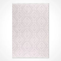 Tapis de salon bohème blanc et gris à motif géométrique