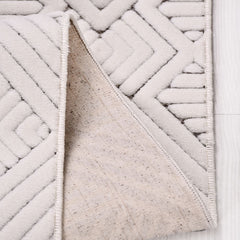 Krem Modern Polyester Makine Halısı