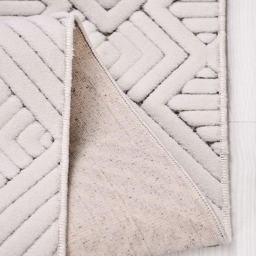 Krem Modern Polyester Makine Halısı