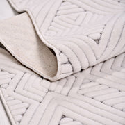 Krem Modern Polyester Makine Halısı