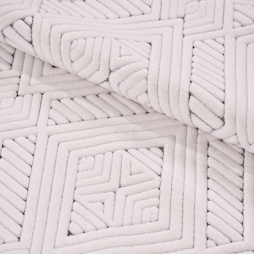 Krem Modern Polyester Makine Halısı