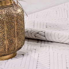 Krem Modern Polyester Makine Halısı