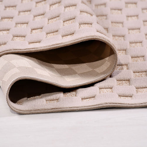 Bej Modern Polyester Makine Halısı