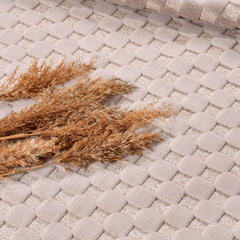 Bej Modern Polyester Makine Halısı