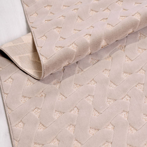 Bej Modern Polyester Makine Halısı