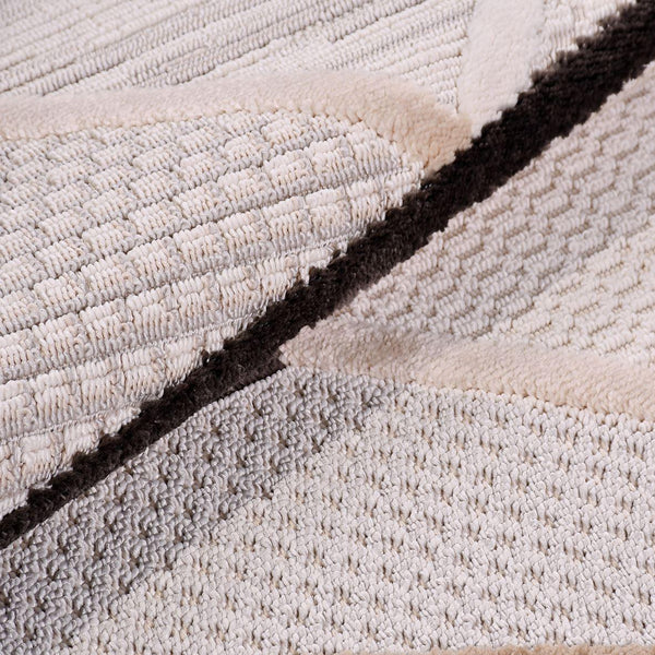 Krem Dokulu Eskitme Triko Halı - Pati Dostu - Toz Vermez