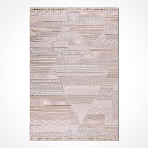 Bej Modern Polyester Makine Halısı