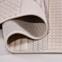 Bej Modern Polyester Makine Halısı