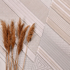 Bej Modern Polyester Makine Halısı