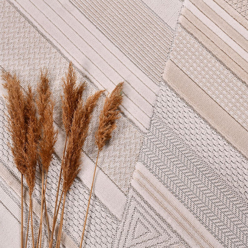 Bej Modern Polyester Makine Halısı