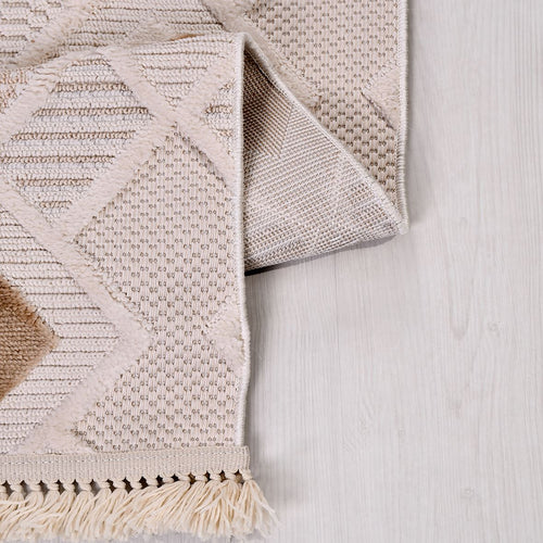 Bej Modern Polyester Makine Halısı