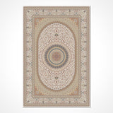 Cream Beige Classic Medallion Living Room Rug Floral - Acrylic Machine Woven