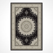 Twinflames Siyah Klasik Viskon Akrilik Makine Halısı