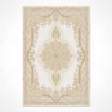 Cream Beige Classic Living Room Rug - Acrylic