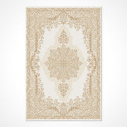 Mighty Krem Klasik Viskon Akrilik Makine Halısı