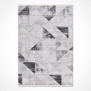 Antrasit Gri Dokulu Geometrik Triko Halı - Pati Dostu - Toz Vermez