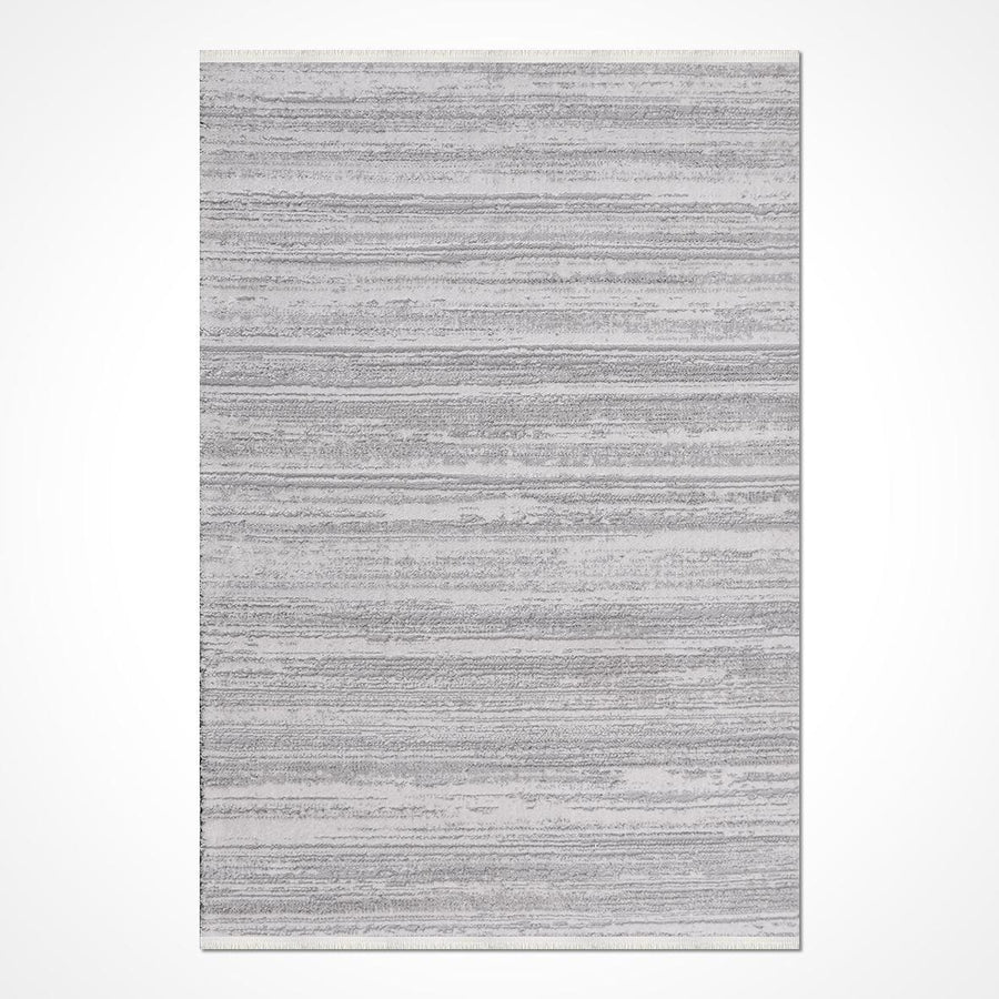 Gri Dokulu Minimalist Triko Halı - Pati Dostu - Toz Vermez