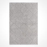 Light Gray Modern Geometric Living Room Rug Baklava - Cotton