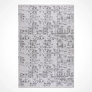 Gri Dokulu Geometrik Triko Halı - Pati Dostu - Toz Vermez
