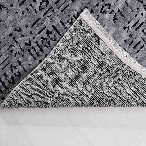 Gri Dokulu Mermer Desenli Triko Halı - Pati Dostu - Toz Vermez