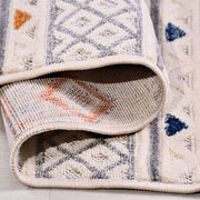 Krem Geometrik Polyester Makine Halısı