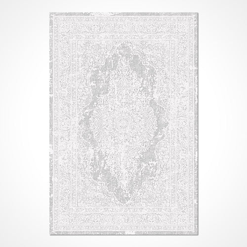 Linan Gri Klasik Viskon Makine Halısı