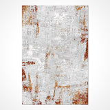 Grey White Modern Living Room Rug Abstract - Polyester