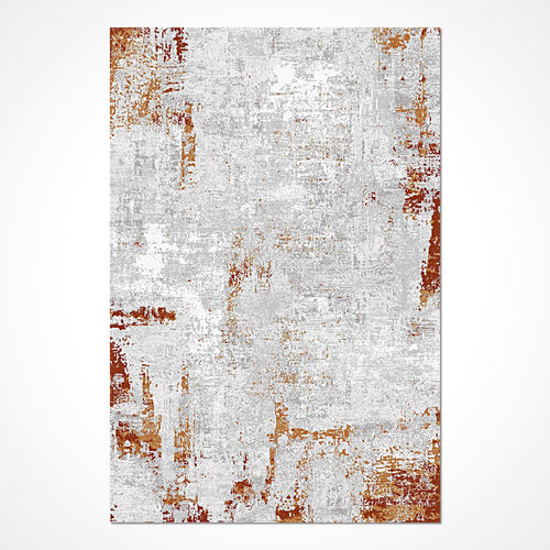 Petal Gri Soyut Viskon Makine Halısı