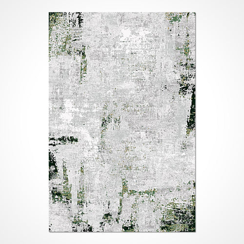 Lagoon Gri Soyut Viskon Makine Halısı