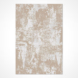 Beige Light Gray Distressed Living Room Rug - Polyester