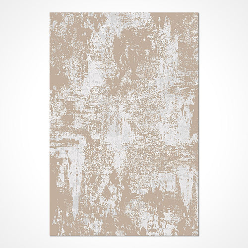 Laurel Krem Soyut Viskon Makine Halısı