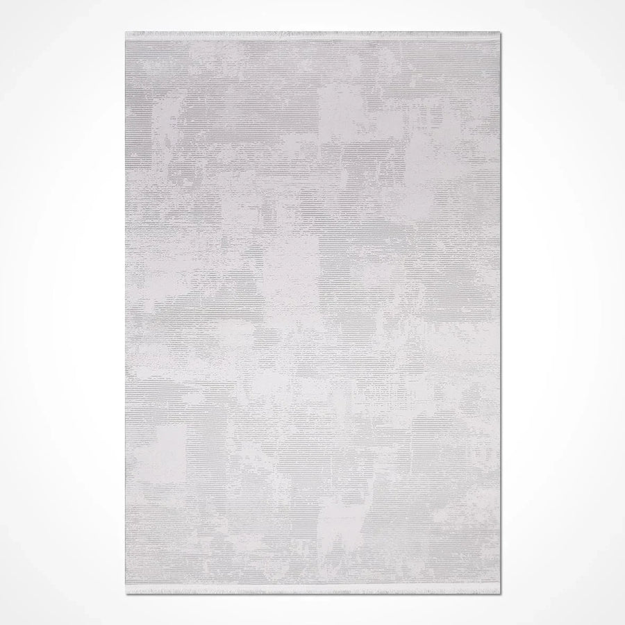 Gri Dokulu Minimalist Triko Halı - Pati Dostu - Toz Vermez