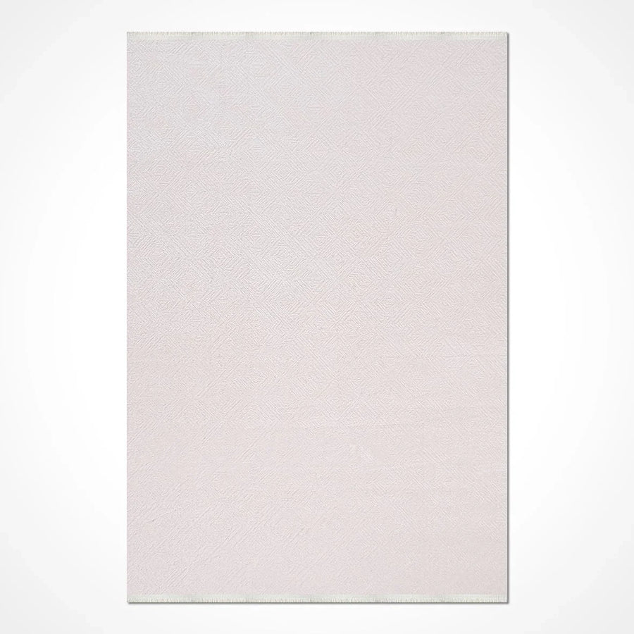 Krem Düz Minimalist Triko Halı - Pati Dostu - Toz Vermez