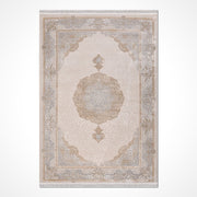 Bej Göbekli Viskon Makine Halısı