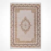 Bej Çerçeveli Viskon Makine Halısı