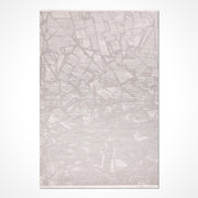 Krem Geometrik Polyester Makine Halısı