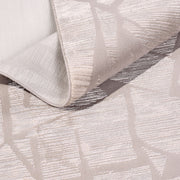 Krem Geometrik Polyester Makine Halısı