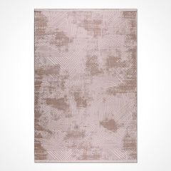 Bej Modern Akrilik Makine Halısı