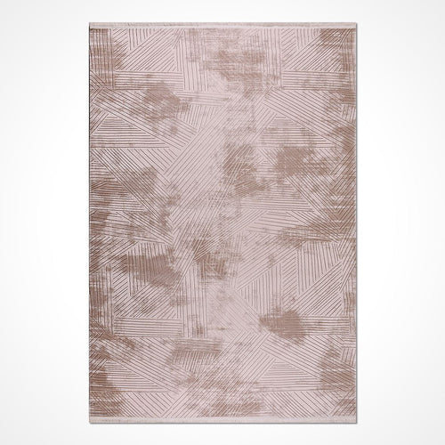 Bej Modern Akrilik Makine Halısı