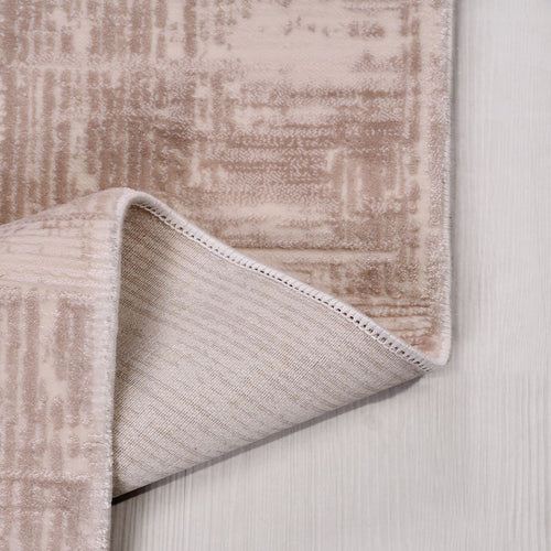 Bej Modern Akrilik Makine Halısı