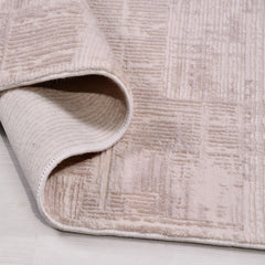 Bej Modern Akrilik Makine Halısı