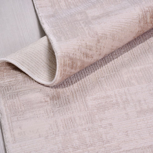 Bej Modern Akrilik Makine Halısı