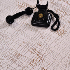 Bej Modern Akrilik Makine Halısı