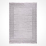 Distressed Style Grey Geometric Pattern Modern Living Room Rug