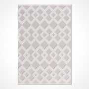 Krem Geometrik Polyester Makine Halısı