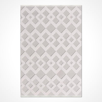 Cremefarbener Hellgrauer Moderner Geometrischer Wohnzimmerteppich Baklava – Polyester
