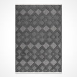 Rot Detaillierter Moderner Geometrischer Muster Grauer Teppich Antiallergisch