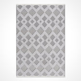 Moderner Grau Weißer Teppich mit Geometrischem Muster Polyester