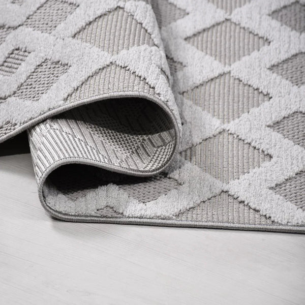 Gri Baklava Dokulu Triko Halı - Pati Dostu - Toz Vermez